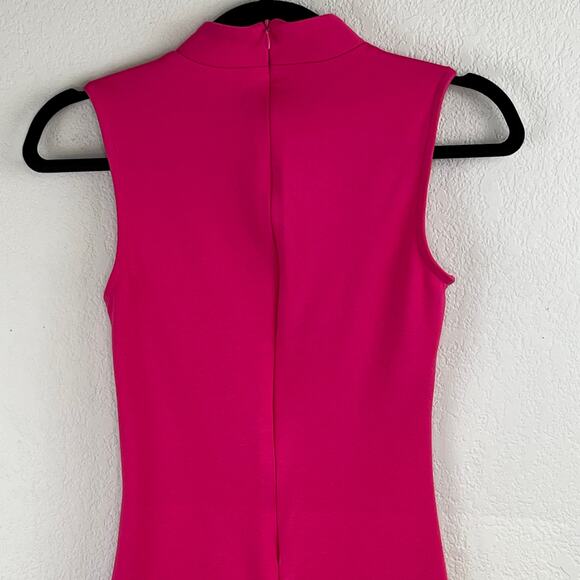 Halogen Cabernet Hot Pink Sleeveless Ruched Mock Neck Mini Dress Size XXS NWOT - Picture 8 of 12